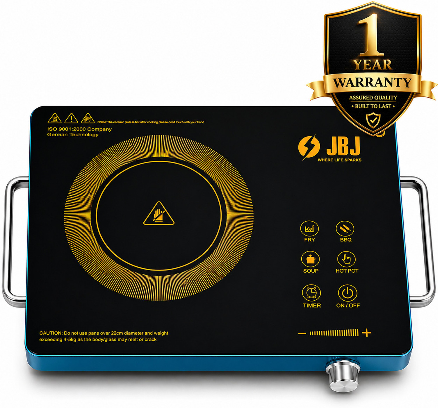 Image of OBYTO 2200 W Induction Cooktop Touch Panel (Black, OIDTC22X-BLACK)