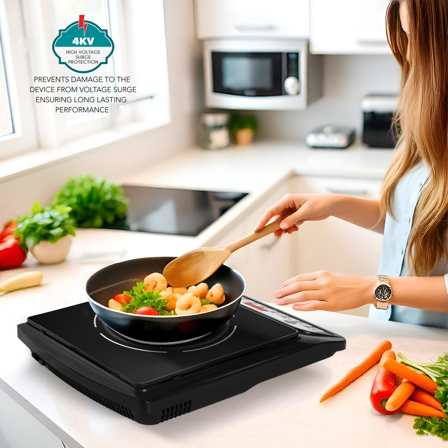 Image of Cello 2000 W Induction Cooktop Push Button (Black, Trion Induction Stove)