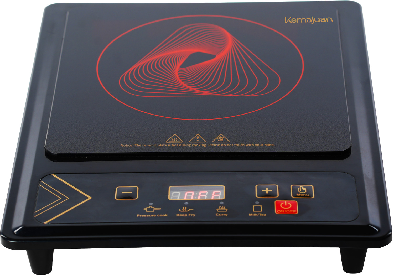 Image of CookJoy 1000 W Induction Cooktop Jog Dial (Red, 1000W Electric Coil Stove, Hotplate,)