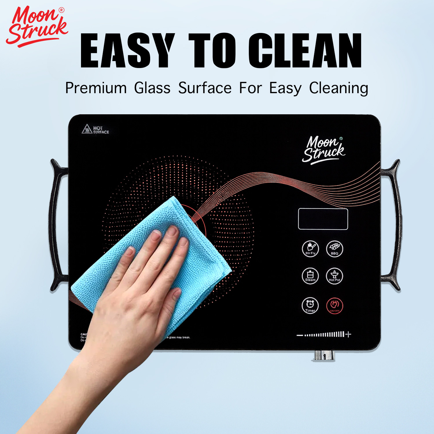 Image of Moonstruck 2500 W Induction Cooktop Touch Panel (Black, 2500 W Infrared)