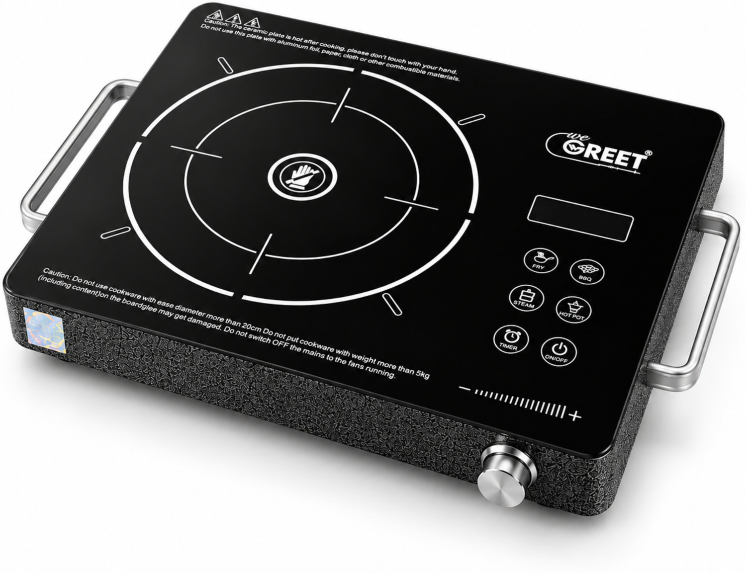 WeGREET 2400 W Induction Cooktop Touch Panel, Push Button, Jog Dial