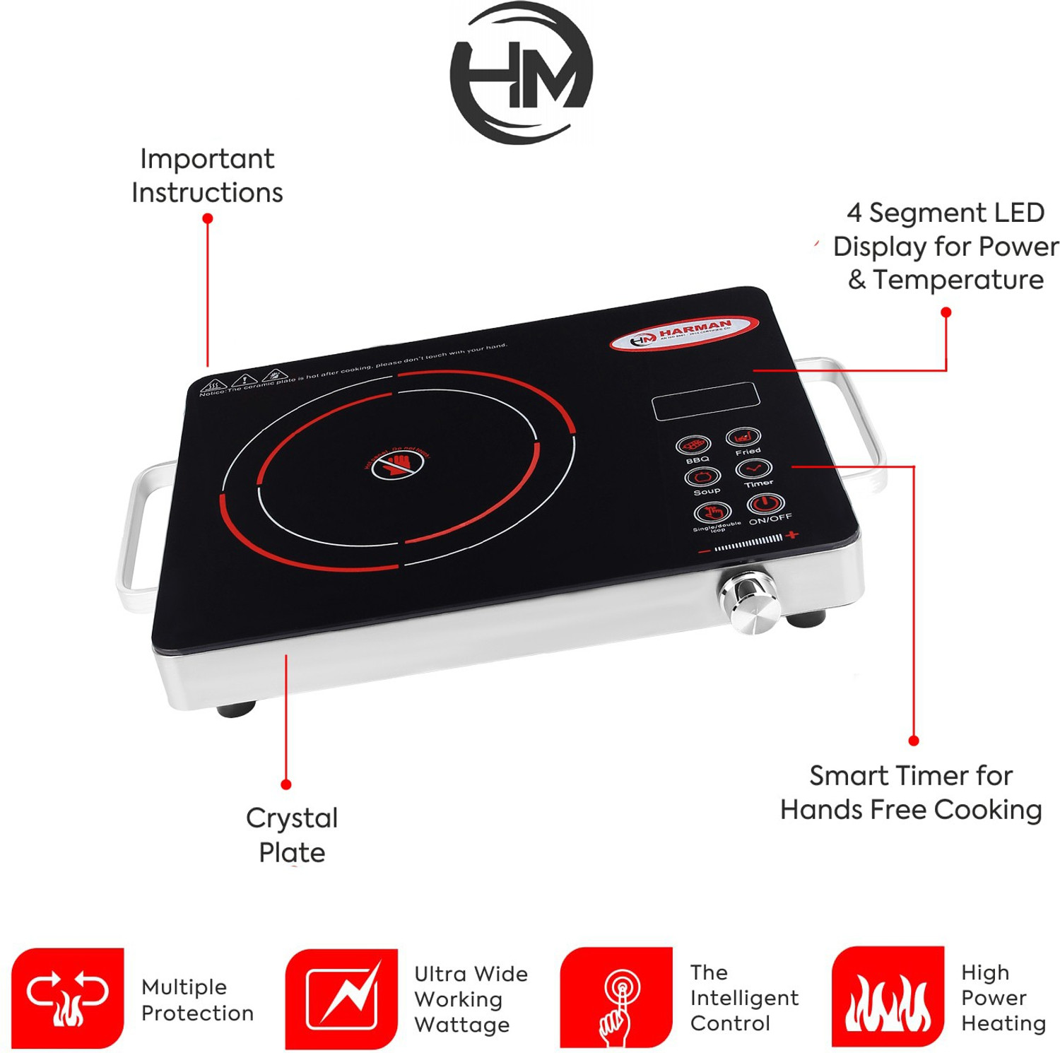 Image of HM SHOCKPROOF INFRARED COOKTOP Electric Cooking Heater (1 Burner)