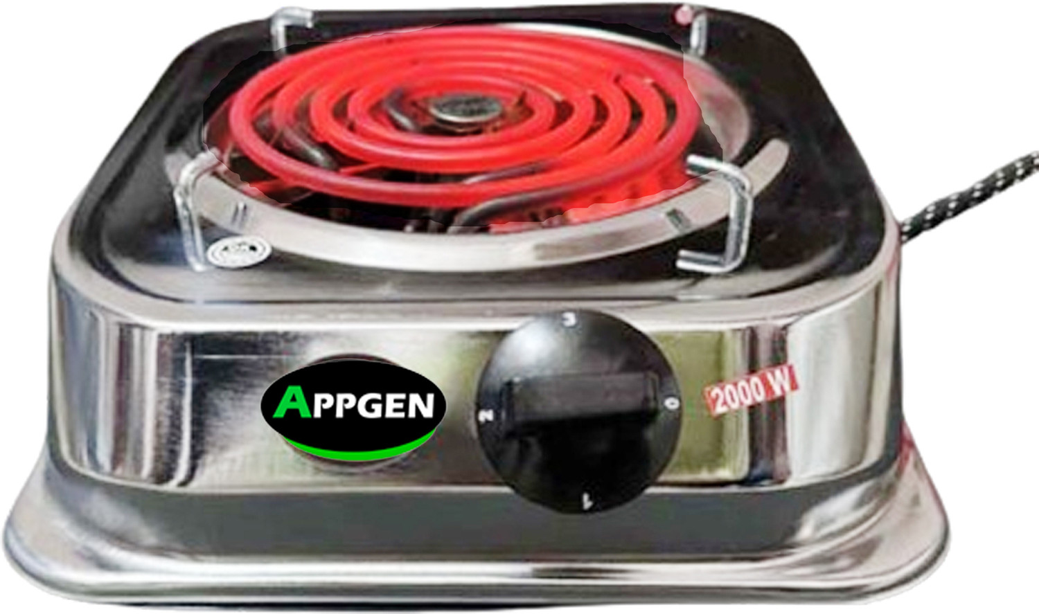 Image of Radhe 2000 W Radiant Cooktop Jog Dial (Silver, 2000W G Coil Hot Plate Cooking Induction Cooktop (Stainless Steel body))