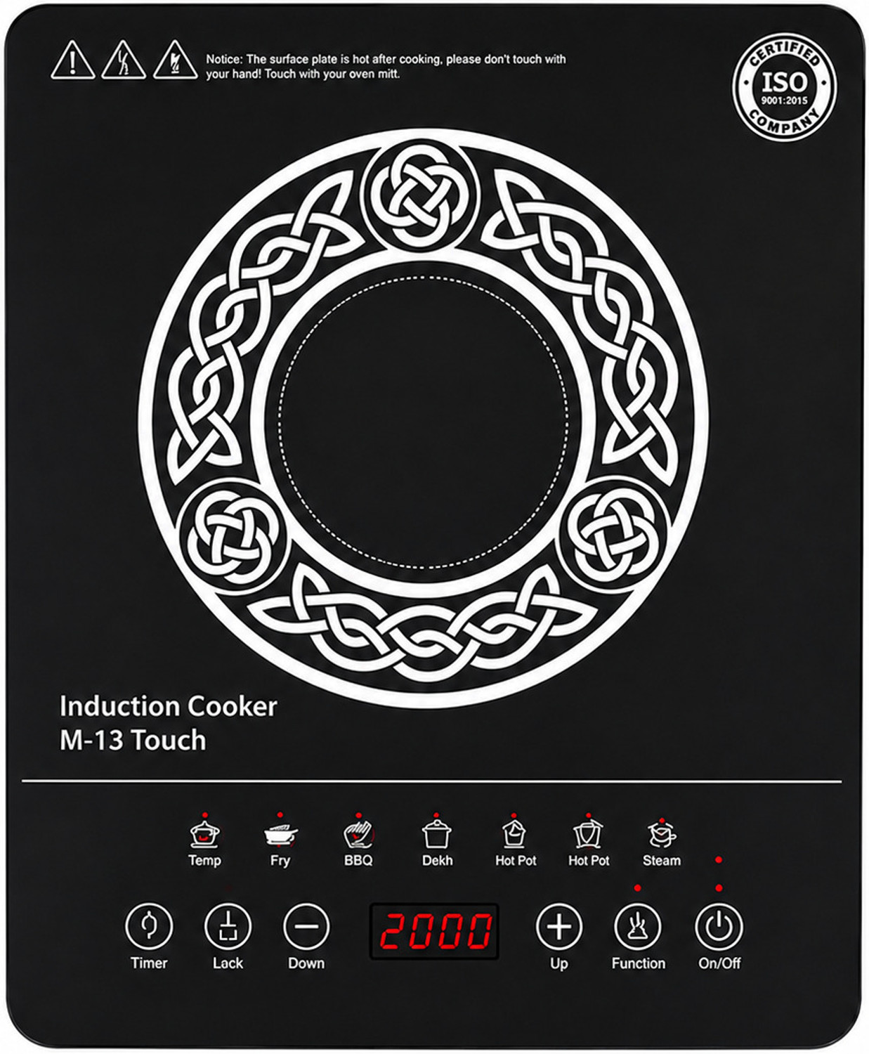Image of TRENDING TREASURES 1000 W Induction Cooktop Push Button (Black, Hookah Coal Burner /Stove 1000 Watt ICT 079)