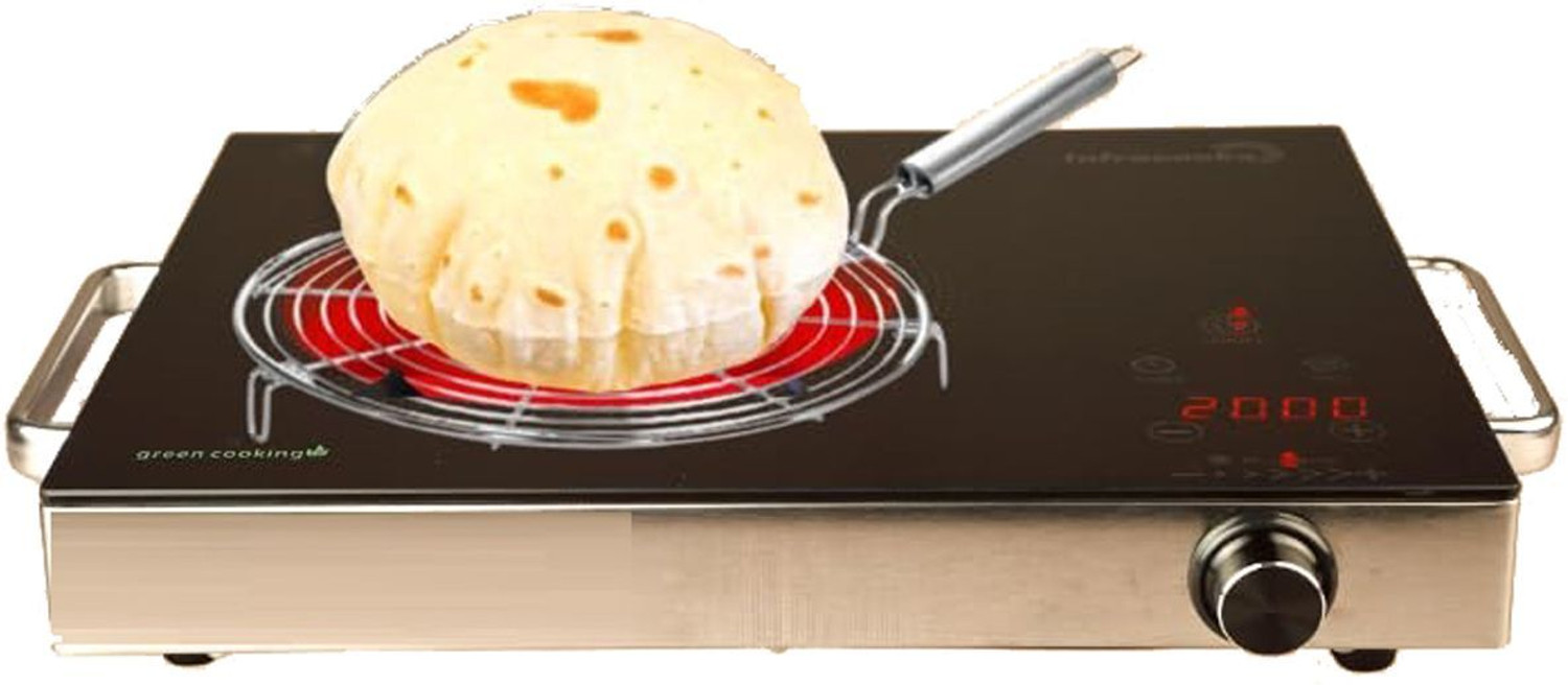 Image of Radhe 2200 W Induction Cooktop Touch Panel (Multicolor, FREE BBQ GRILL 2200WATT Touch Panel Infrared Induction (use with All Utensils))