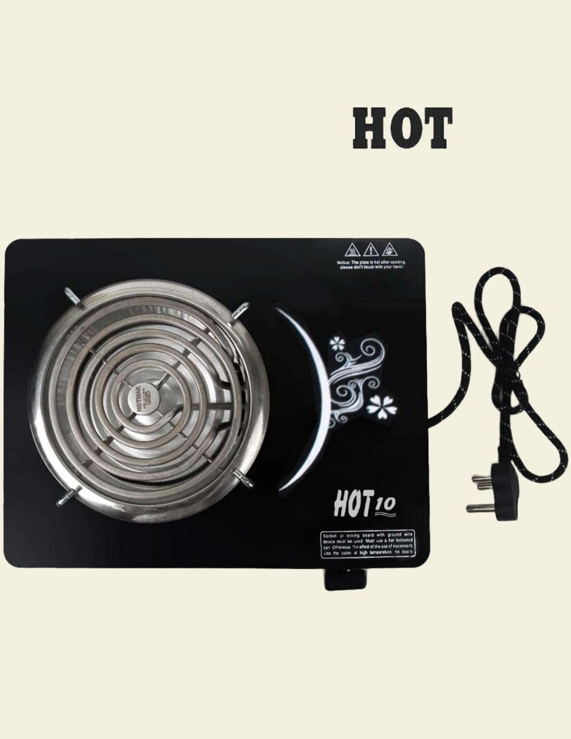 Image of BESTHOT 2000 W Infrared Cooktop Push Button (Silver, 2000W Electric Coil.)