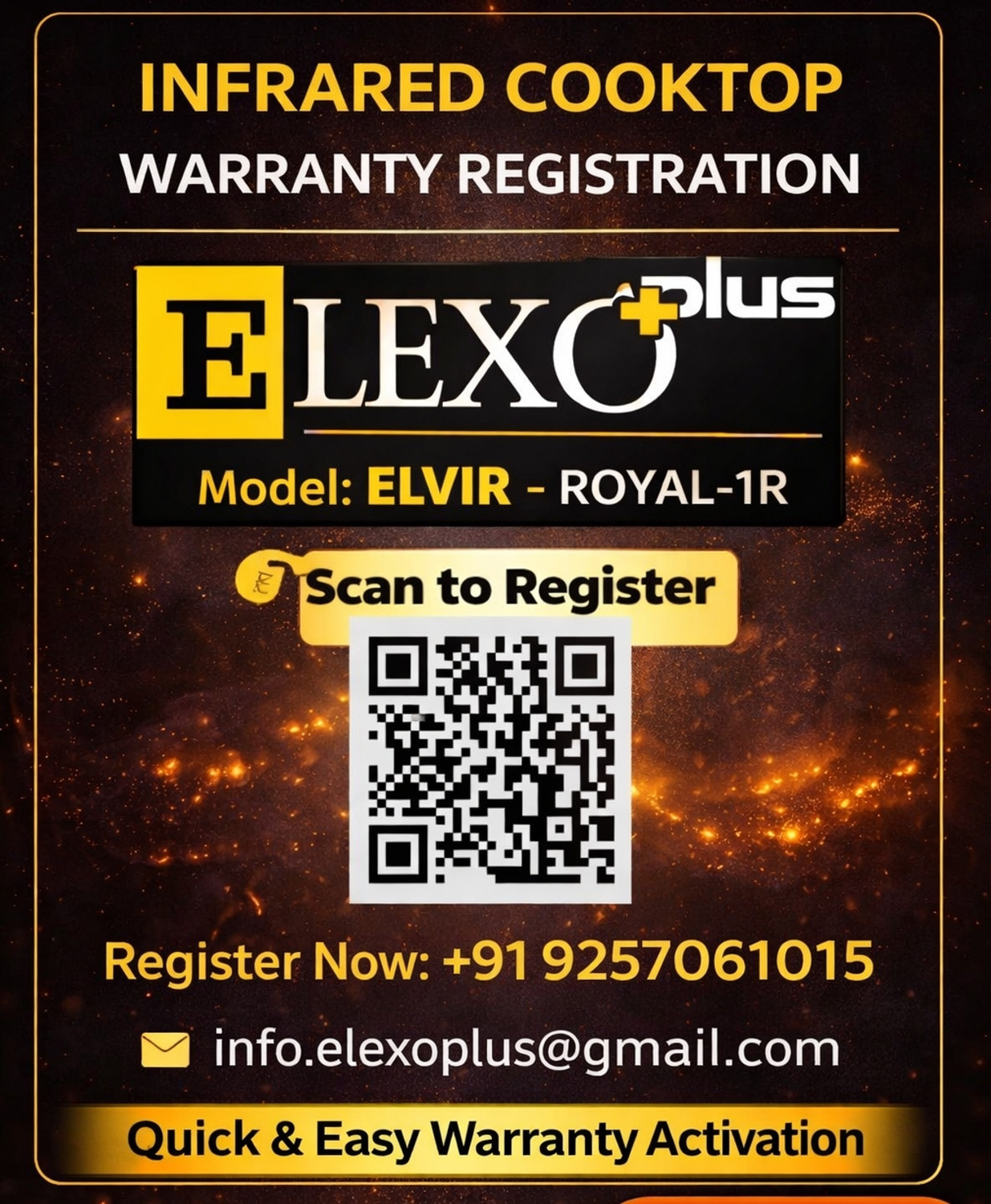 Image of ELEXOPLUS 2200 W Infrared Cooktop Touch Panel, Jog Dial (Multicolor, ELV-ROYAL-IR-2200W)