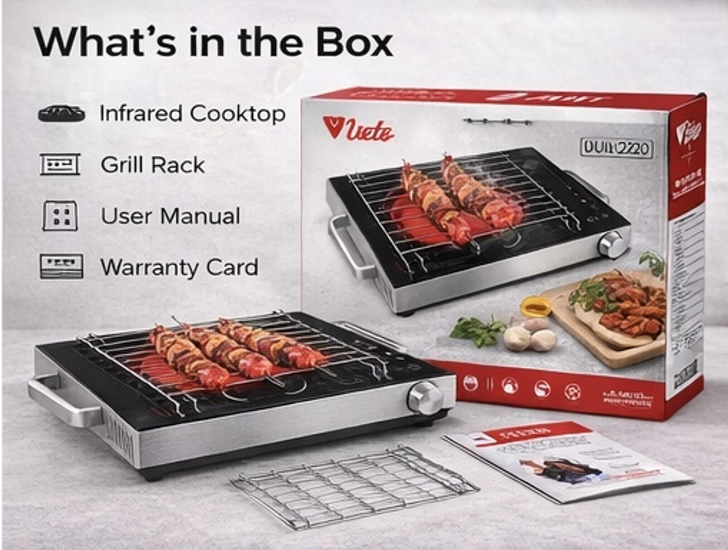 Image of Veto 2200 W Infrared Cooktop Touch Panel (Black, DUIC2200)