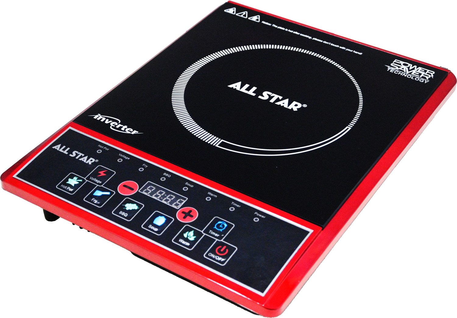 Image of All Star 1500 W Induction Cooktop Touch Panel (Red, STARA207)