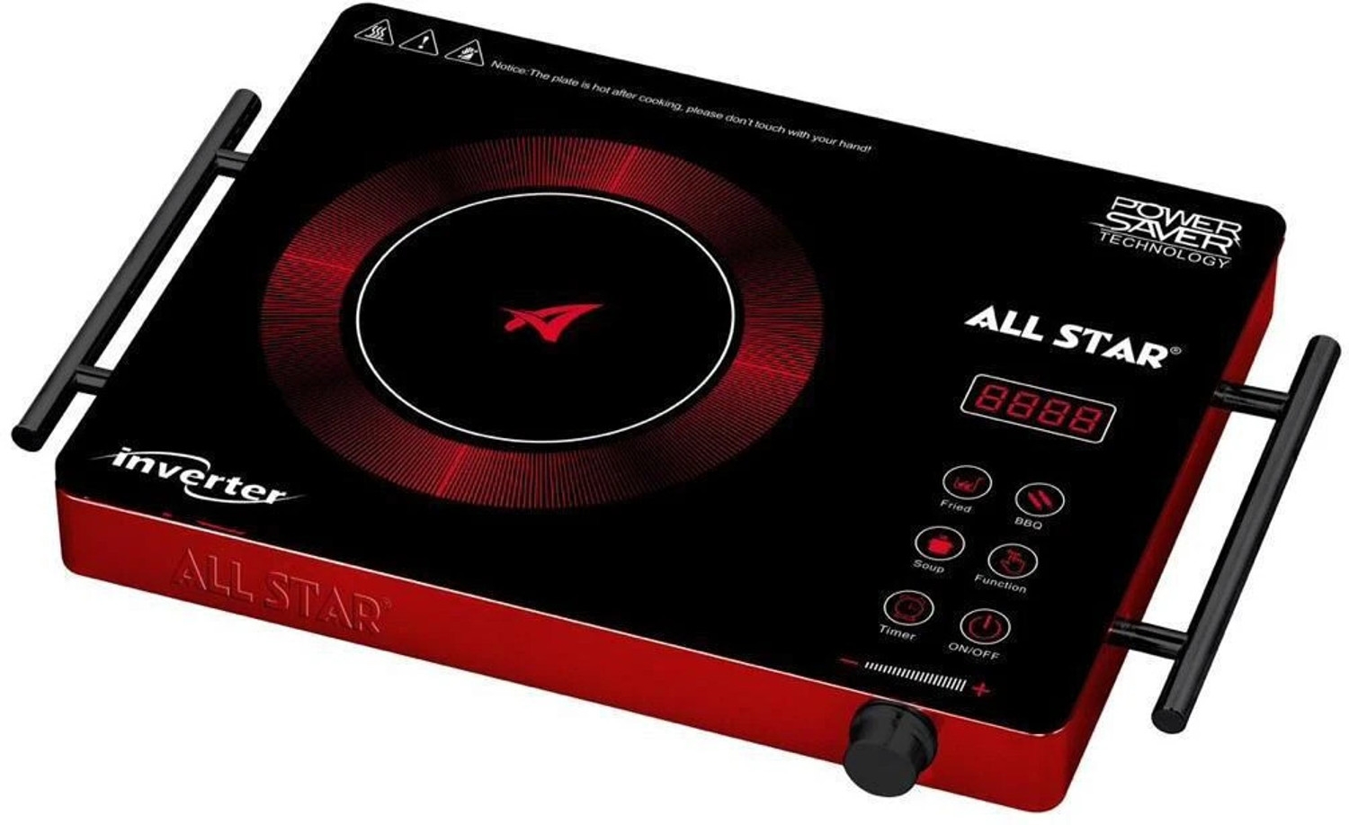 Image of All Star 2200 W Induction Cooktop Touch Panel (Red, ASIF0101)