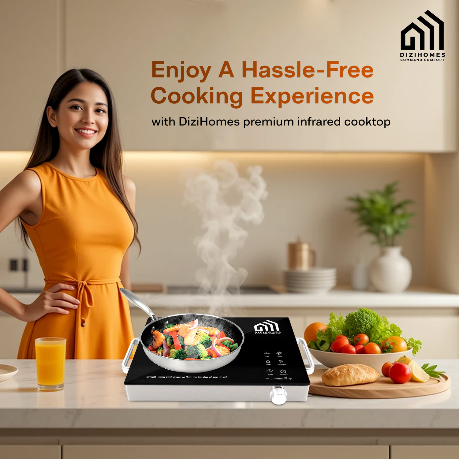 Image of Dizihomes 2200 W Radiant Cooktop Touch Panel (Black, 5F-E919-9RVD (2200W))
