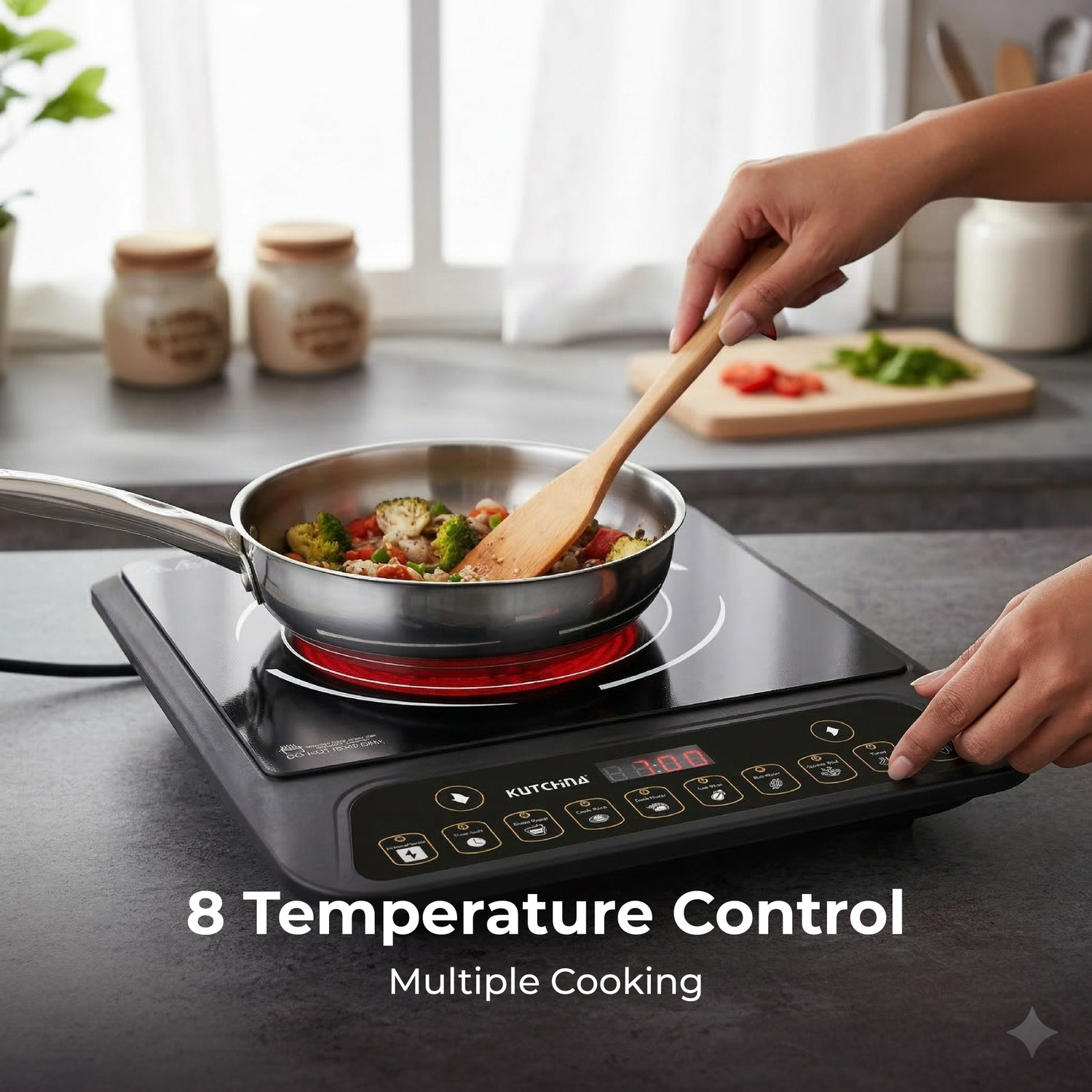 Image of Kutchina 2000 W Infrared Cooktop Push Button (Black, BOLT EXCEL)