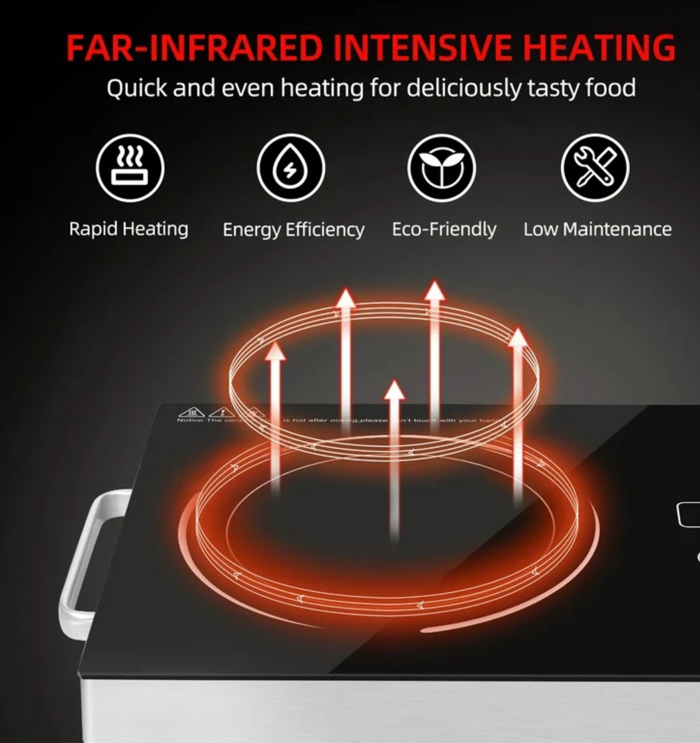 Image of Khaitan Orfin 2200 W Radiant Cooktop Touch Panel (Black, KO425)