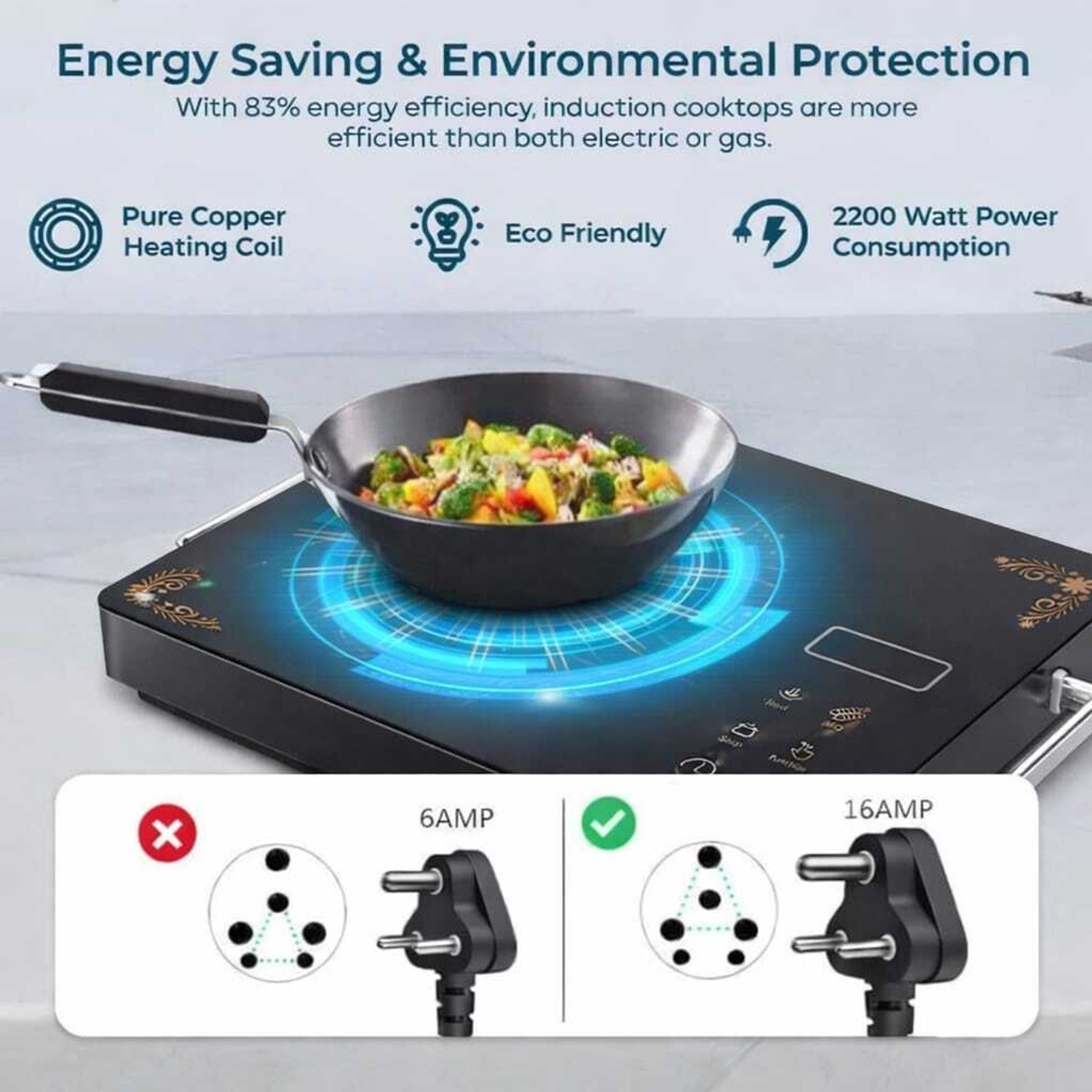 Image of kenvex 2200 W Infrared Cooktop Touch Panel (Black, 2201W INFRARED COOKTOP TOUCH PANEL)