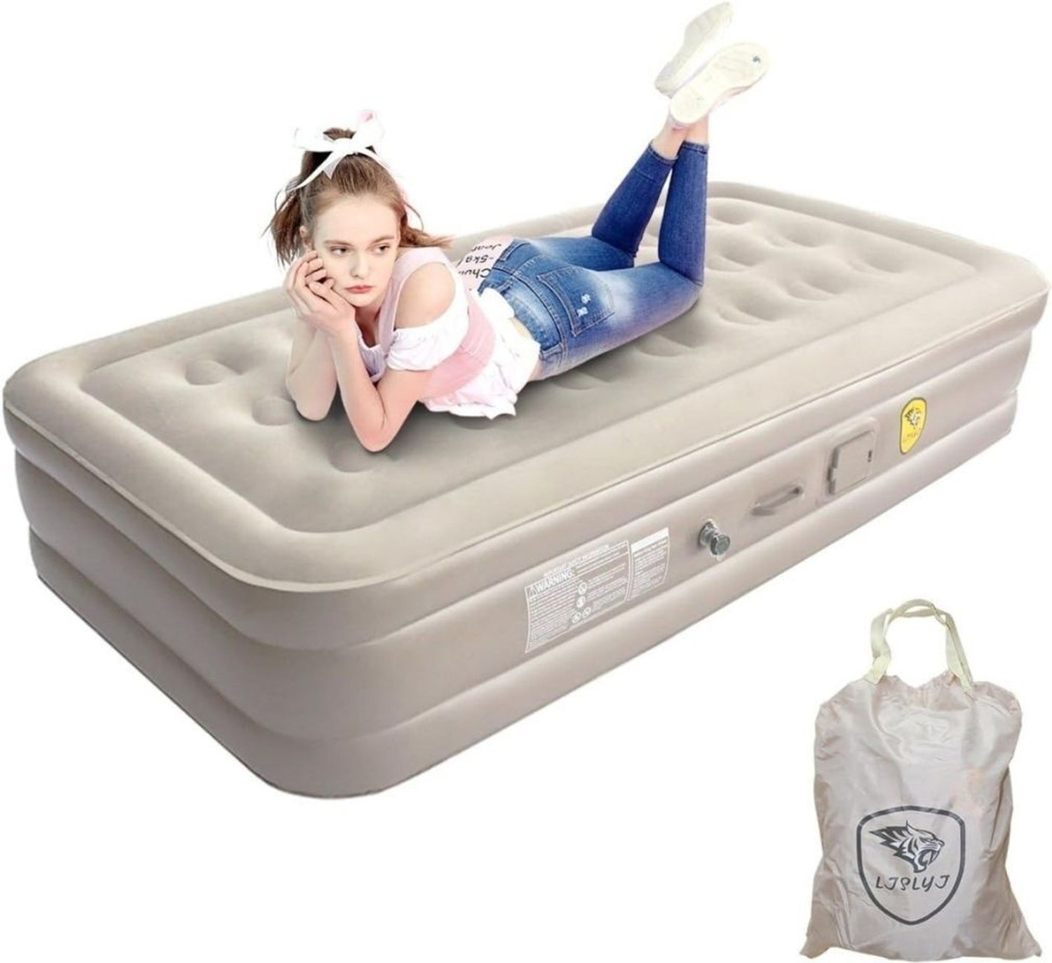 rich mart 2 Seater Inflatable Sofa with Pump, Pillow & Storage Bag - Image 1