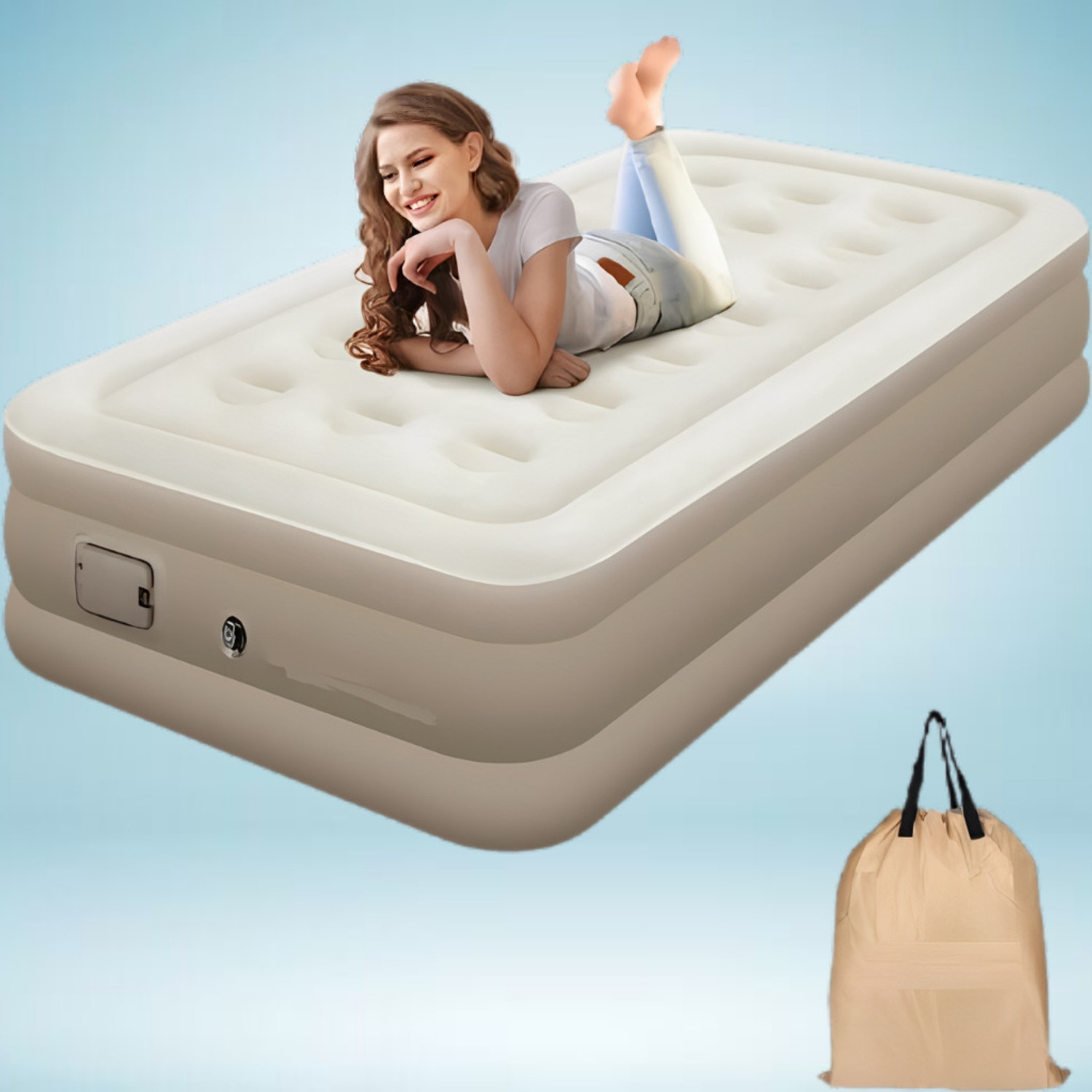 CHU TRADING Leatherette 1 Seater Inflatable Sofa - Image 1