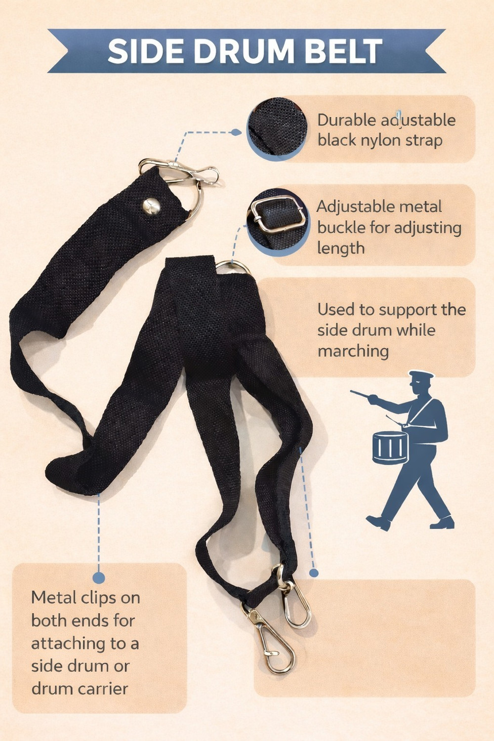 Image of D'ADDARIO Leather Strap (Black)