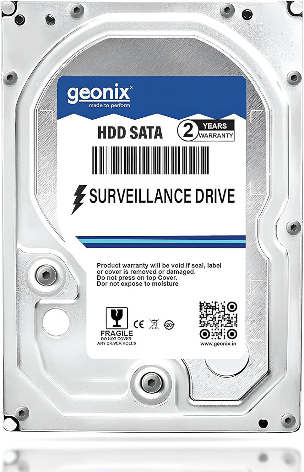 Image of GEONIX SATA 1 TB Desktop, Surveillance Systems, Servers, Network Attached Storage Silver SATA Internal Hard Disk Drive (HDD) (GX1T) (Interface: SATA, Form Factor: 3.5 inch)