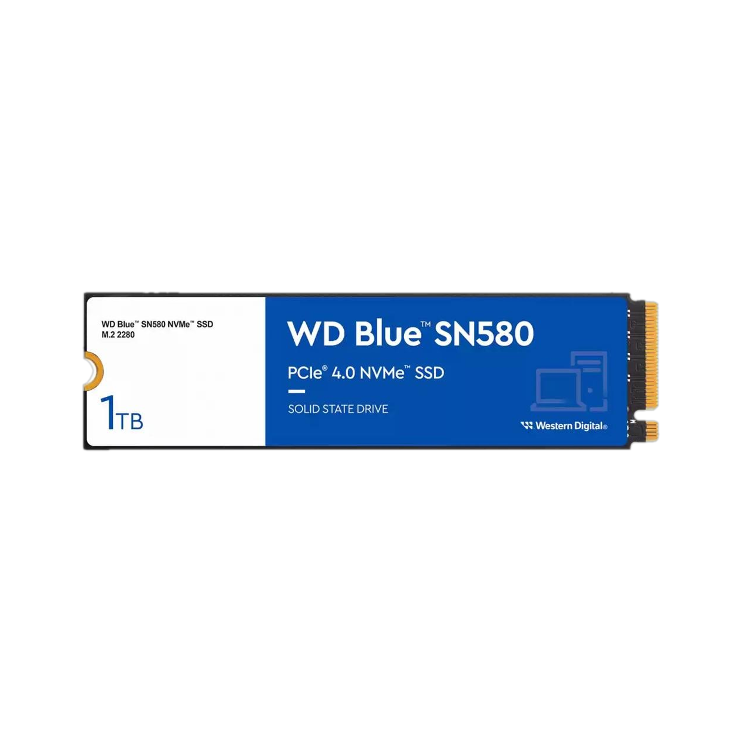 Image of WD SN580 500 GB All in One PC's, Desktop, Laptop Blue PCIe NVMe Internal Solid State Drive (SSD) (?WDS500G3B0E) (Interface: PCIe NVMe, Form Factor: M.2)
