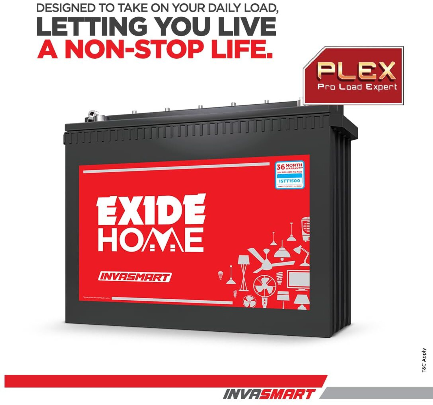 Image of EXIDE 36 Months Warranty Tubular Inverter Battery (150 Ah, ISTT1500)
