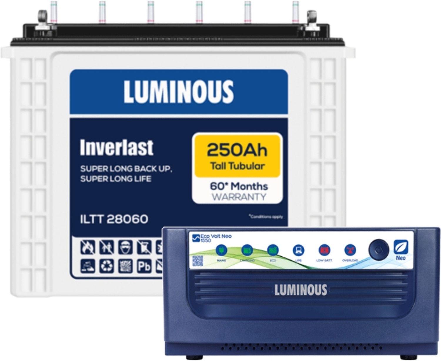 Image of LUMINOUS EVO D 1650 /24V Inverter Best for Home and Office EVO D 1650 /24V with 36 Months Warranty Square Wave Inverter (1500 VA)