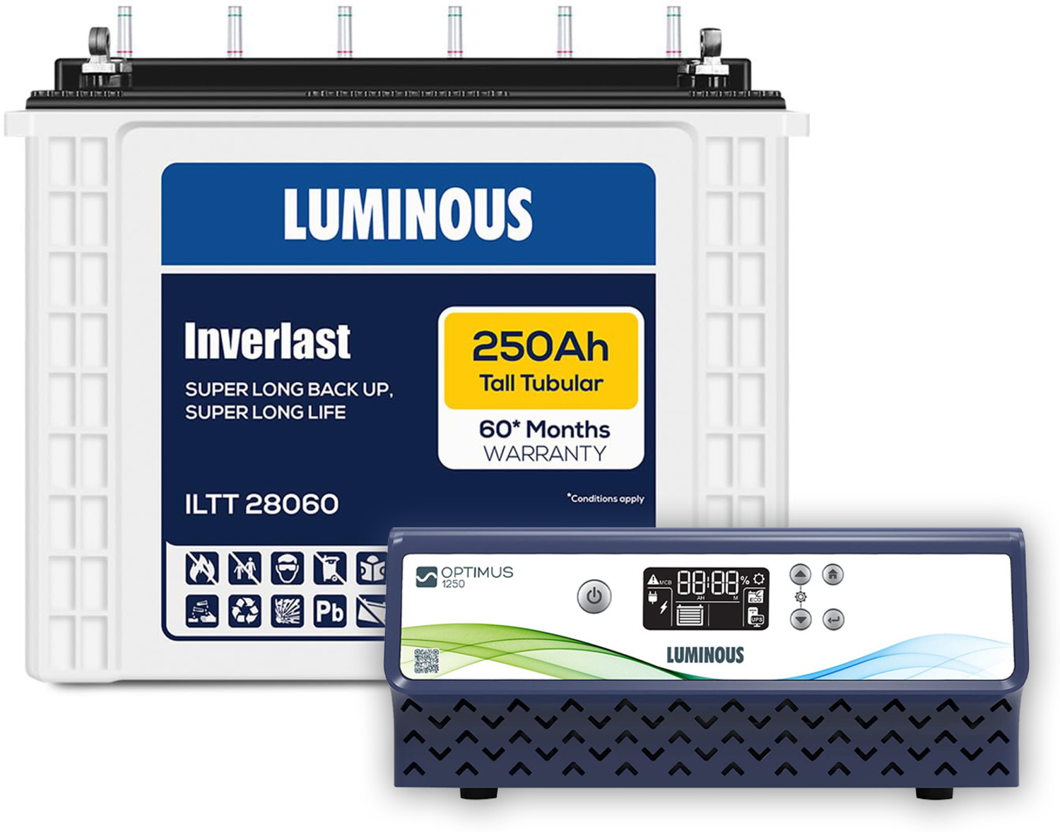 Image of LUMINOUS OPTIMUS 2300+ (2KVA / 24V) with 36 Months Warranty Pure Sine Wave Inverter (2000 VA)