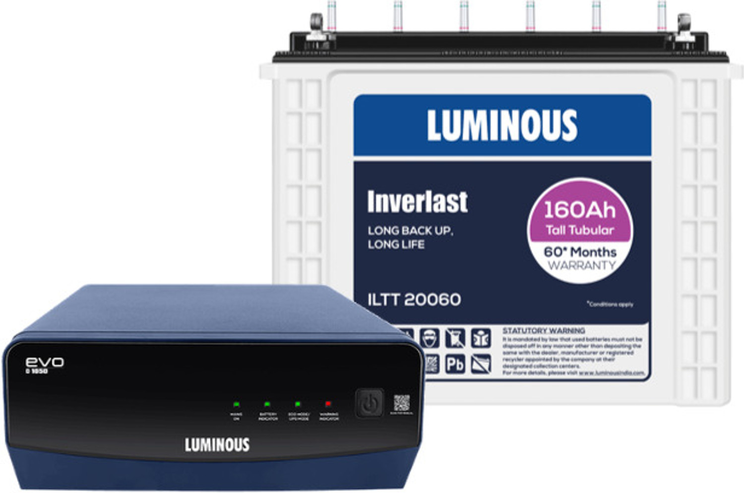 Image of LUMINOUS EVO D 1650 /24V Inverter Best for Home and Office EVO D 1650 /24V with 36 Months Warranty Square Wave Inverter (1500 VA)