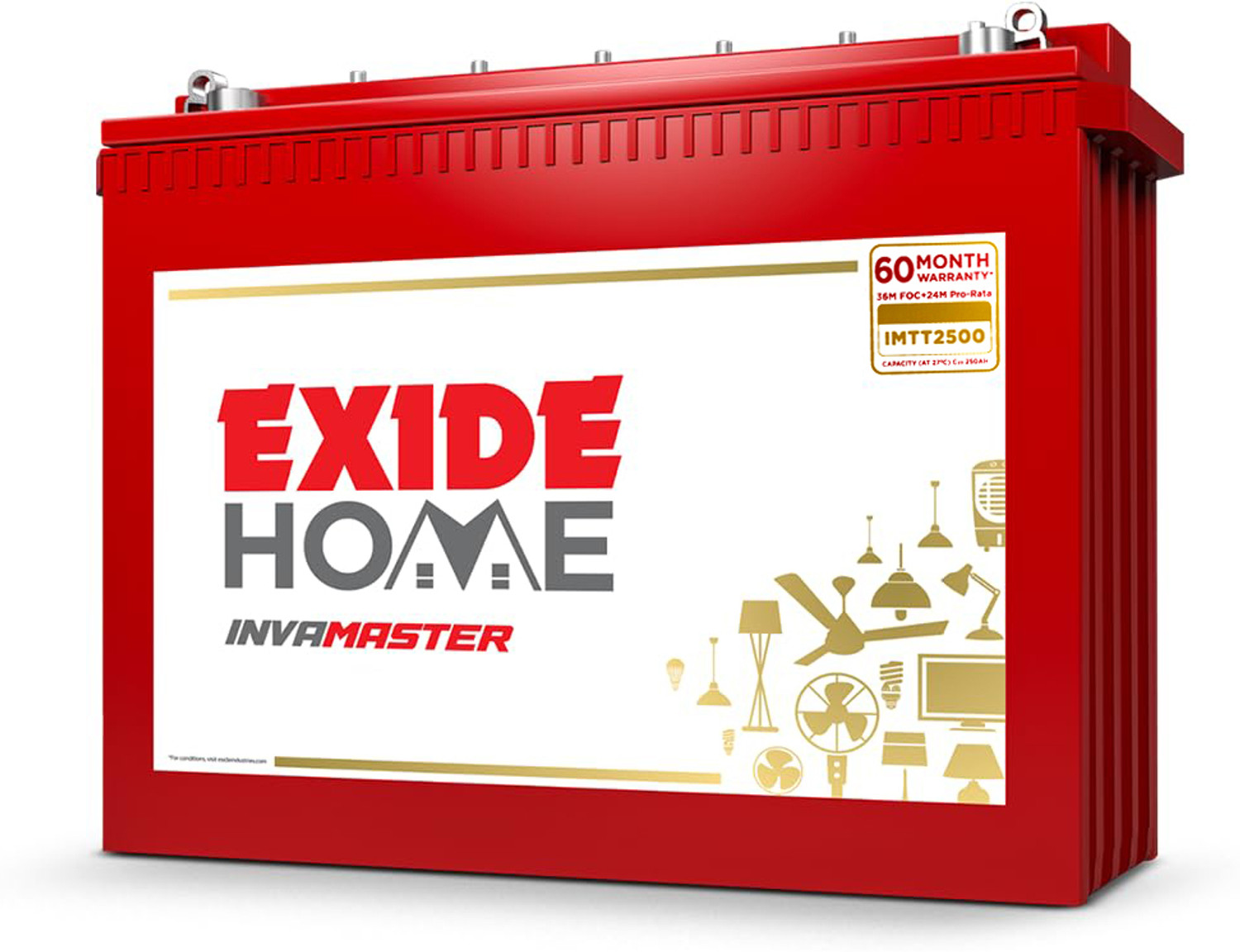 Image of EXIDE 60 Months Warranty Tubular Inverter Battery (250 Ah, IMTT2200)