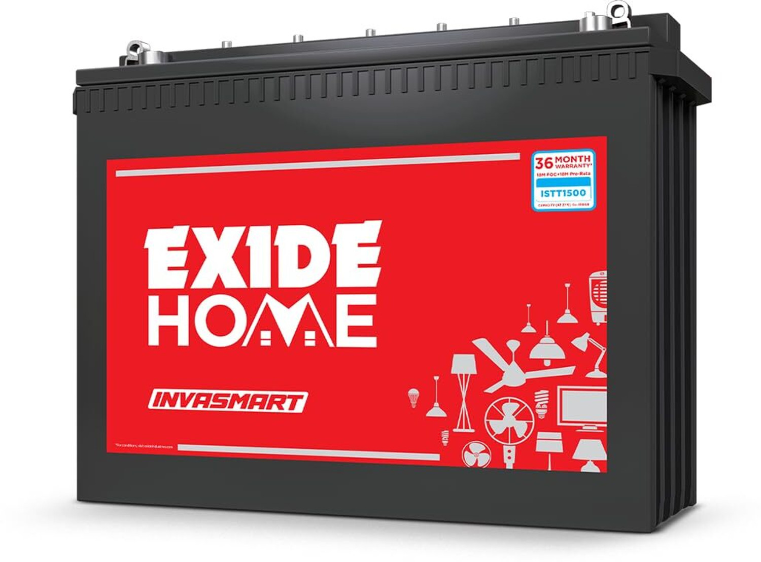 Image of EXIDE 36 Months Warranty Tubular Inverter Battery (150 Ah, ISTT1500)
