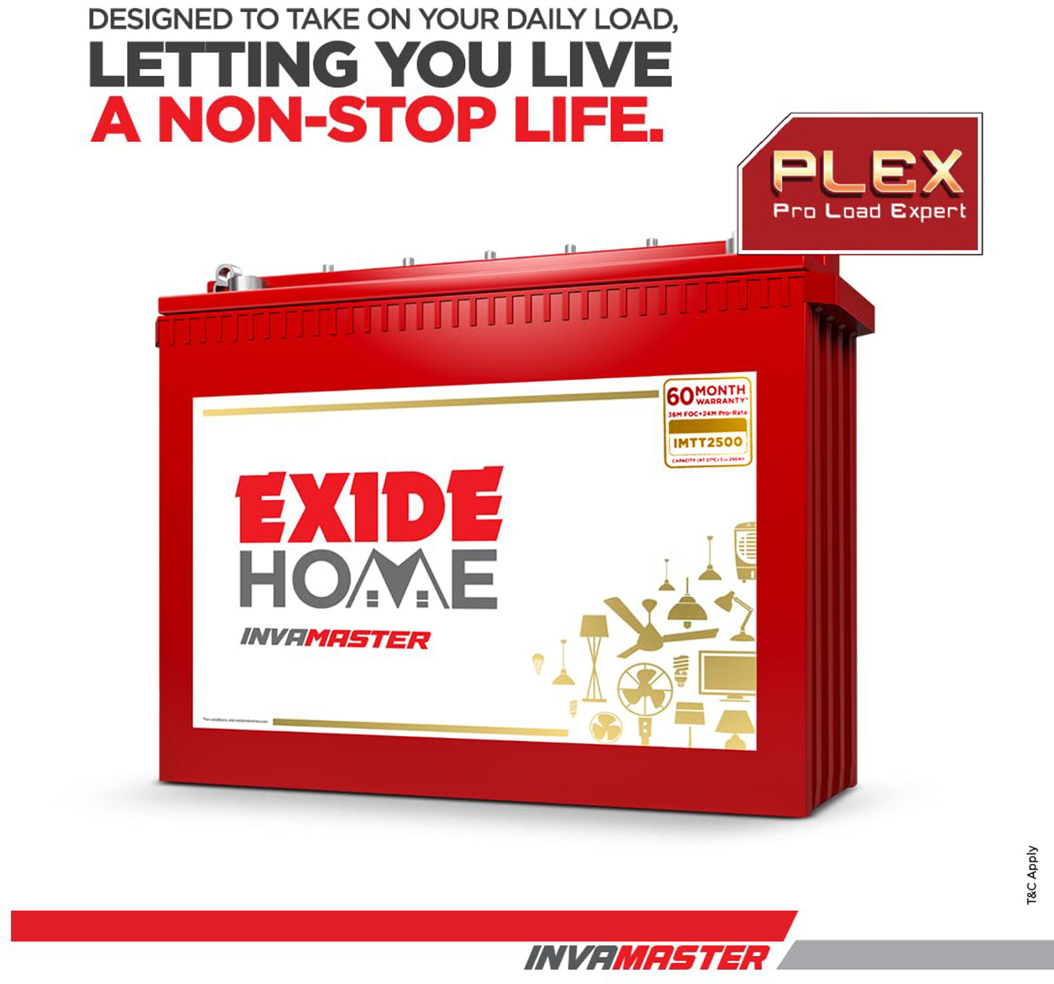 Image of EXIDE 60 Months Warranty Tubular Inverter Battery (250 Ah, IMTT2200)