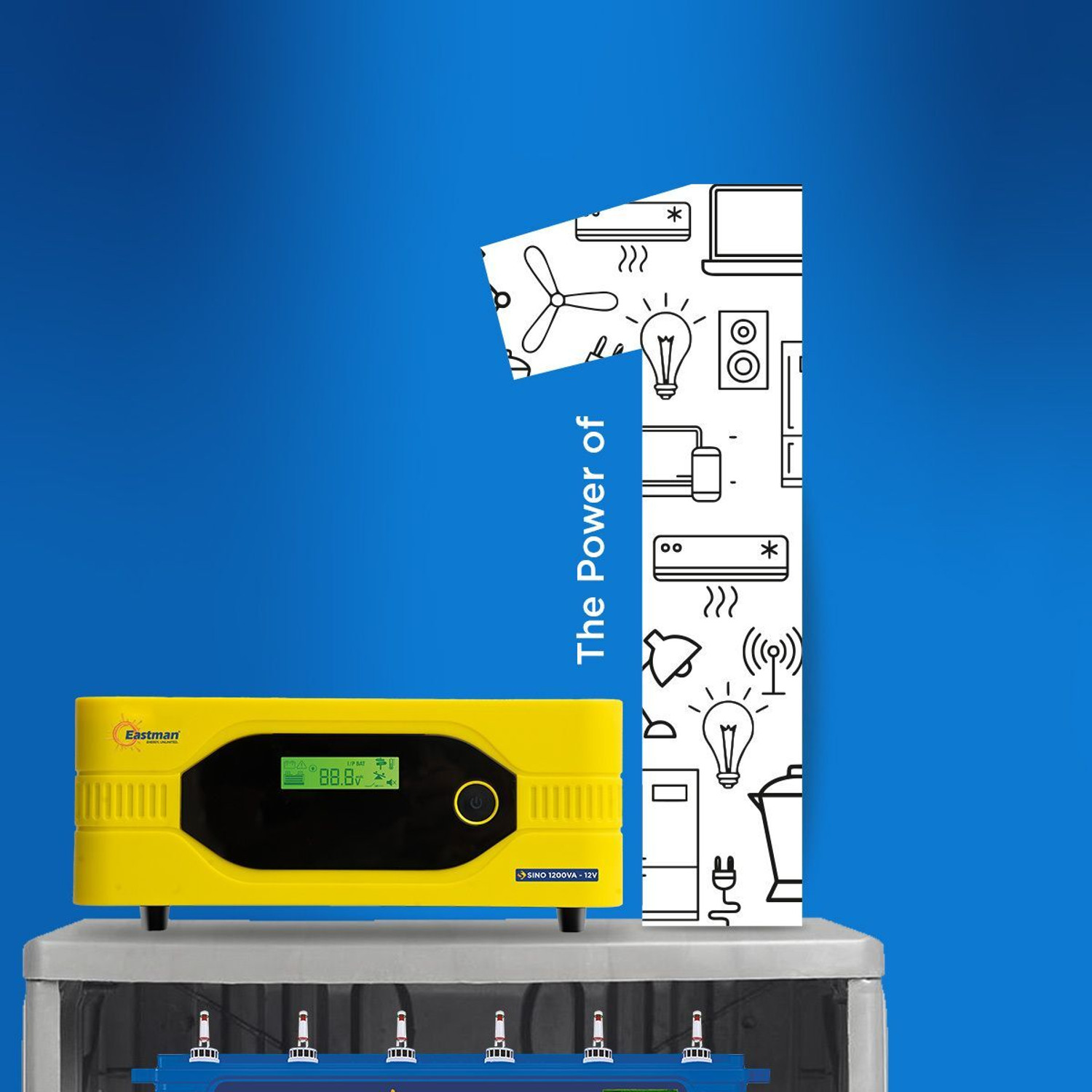 Image of EASTMAN Sino 1200 VA /12V with 36 Months Warranty Pure Sine Wave Inverter (1200 VA)
