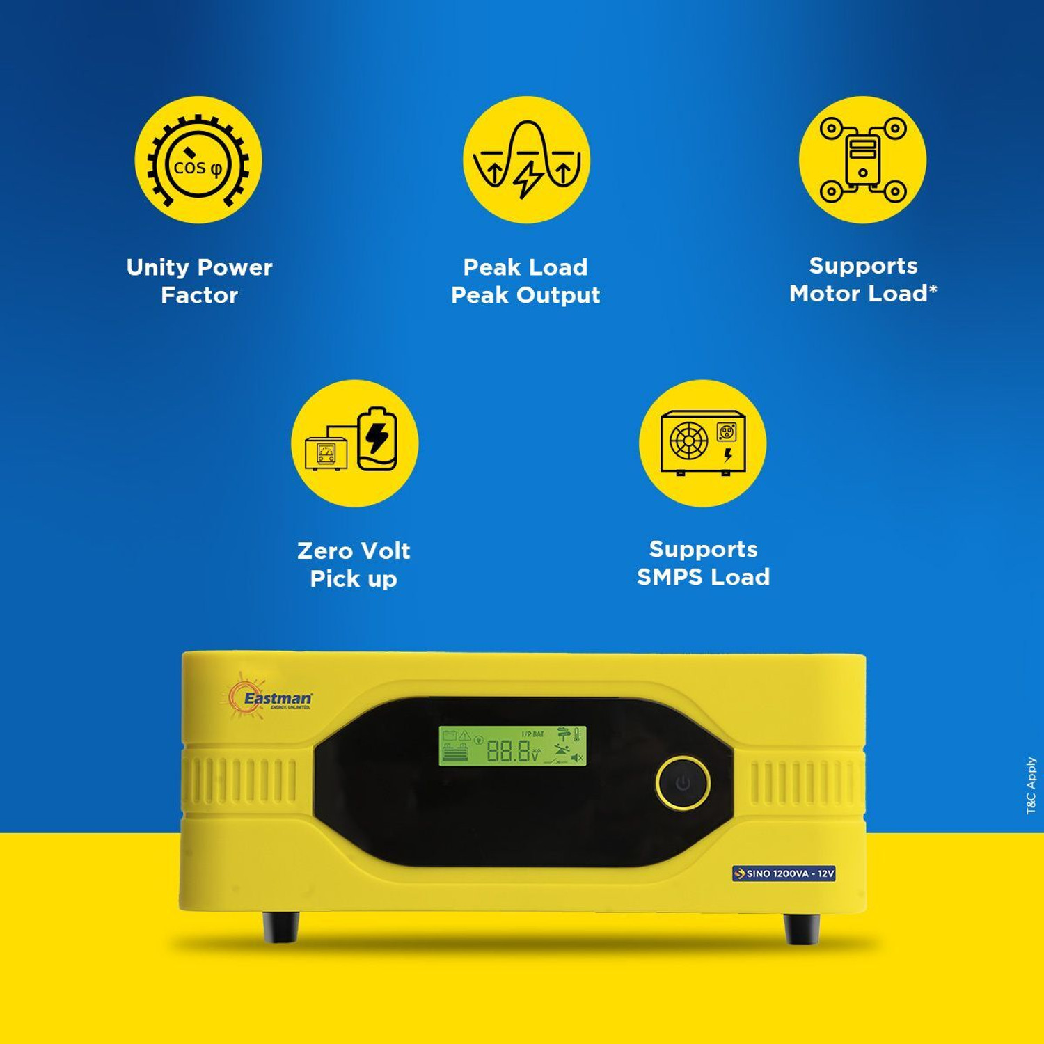 Image of EASTMAN Sino 1200 VA /12V with 36 Months Warranty Pure Sine Wave Inverter (1200 VA)