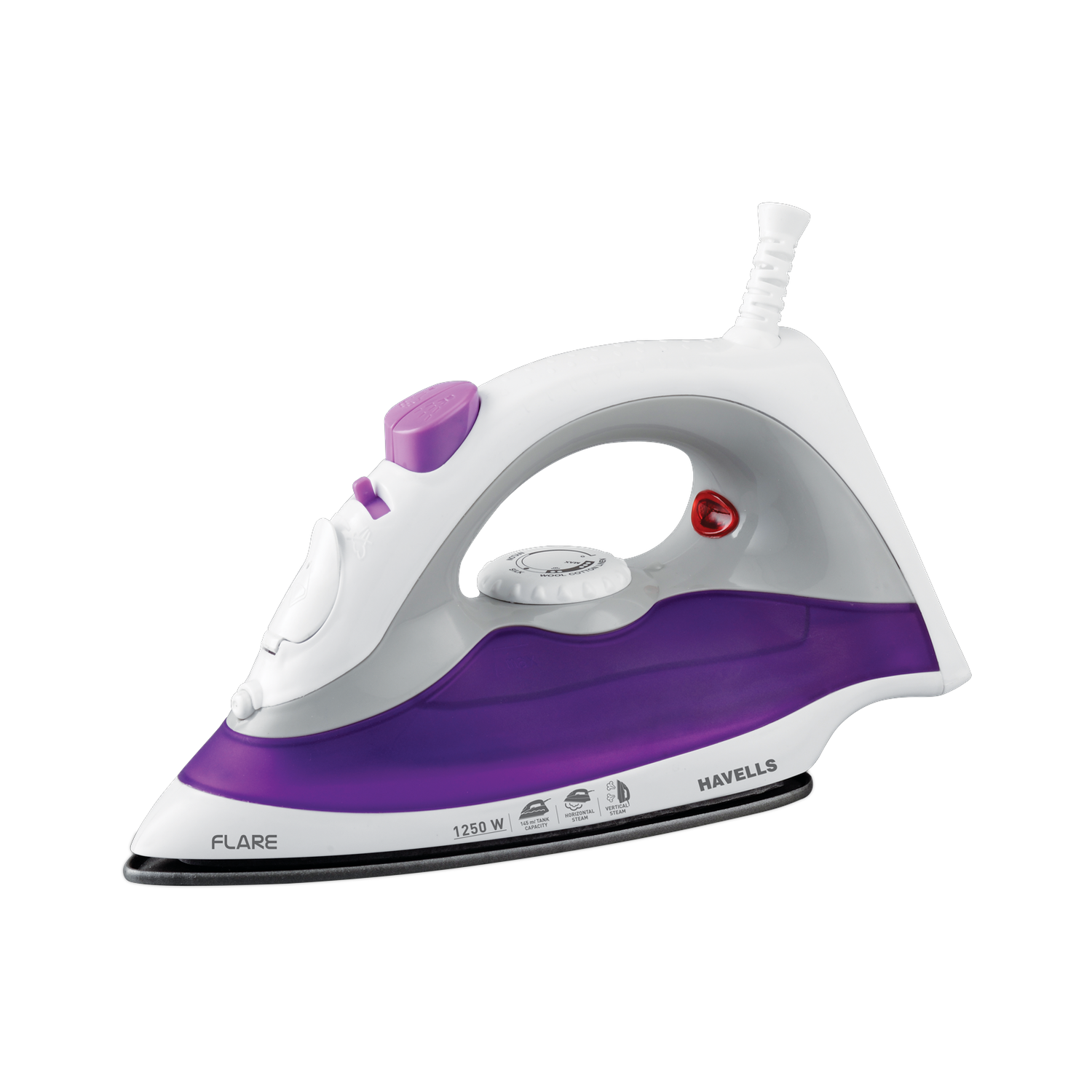 Image of HAVELLS Czar 1000 W Dry Iron (White & Ruby)