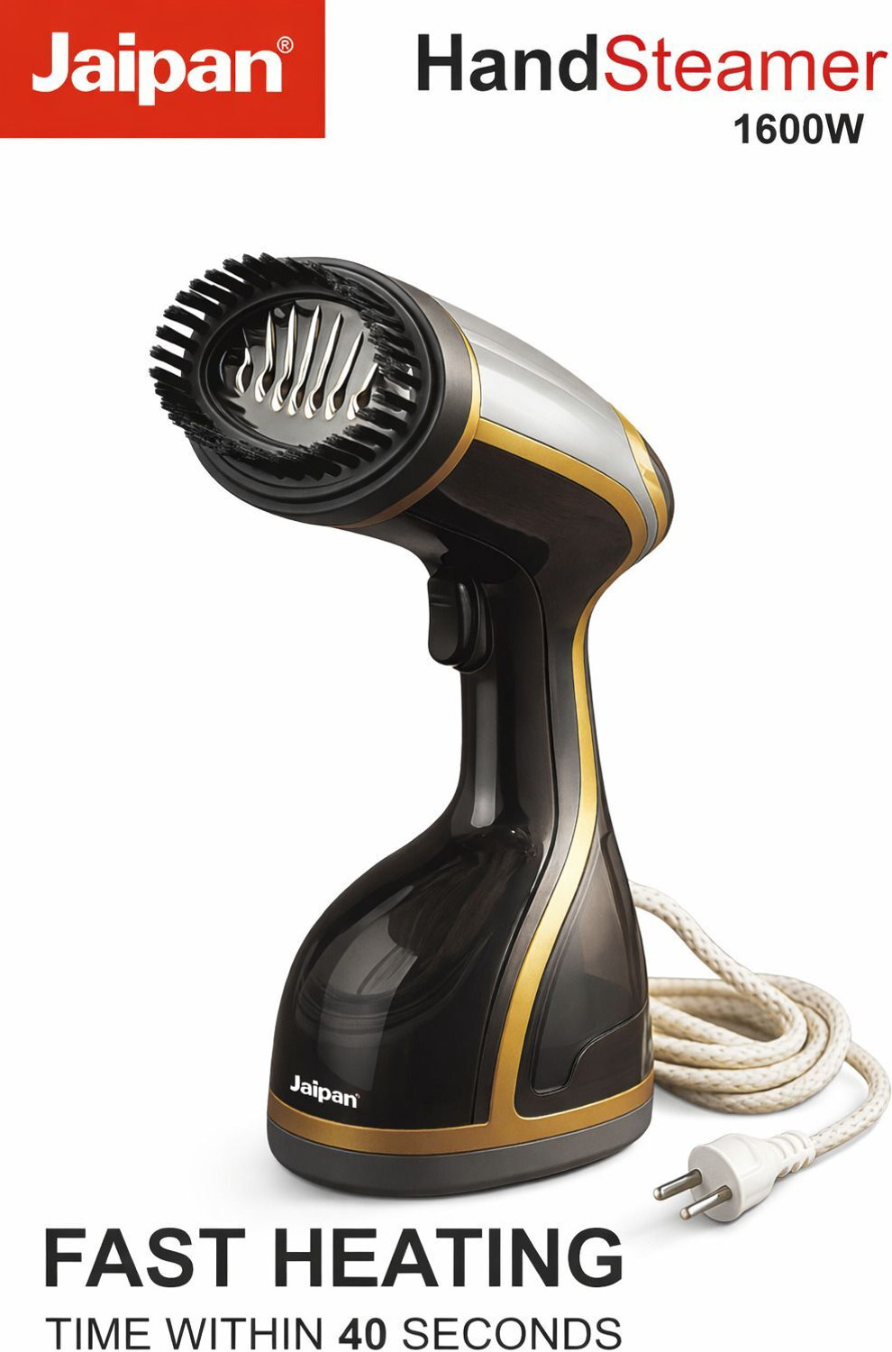 Image of Jaipan JPHS0006 1600 W Garment Steamer (Black, Grey)