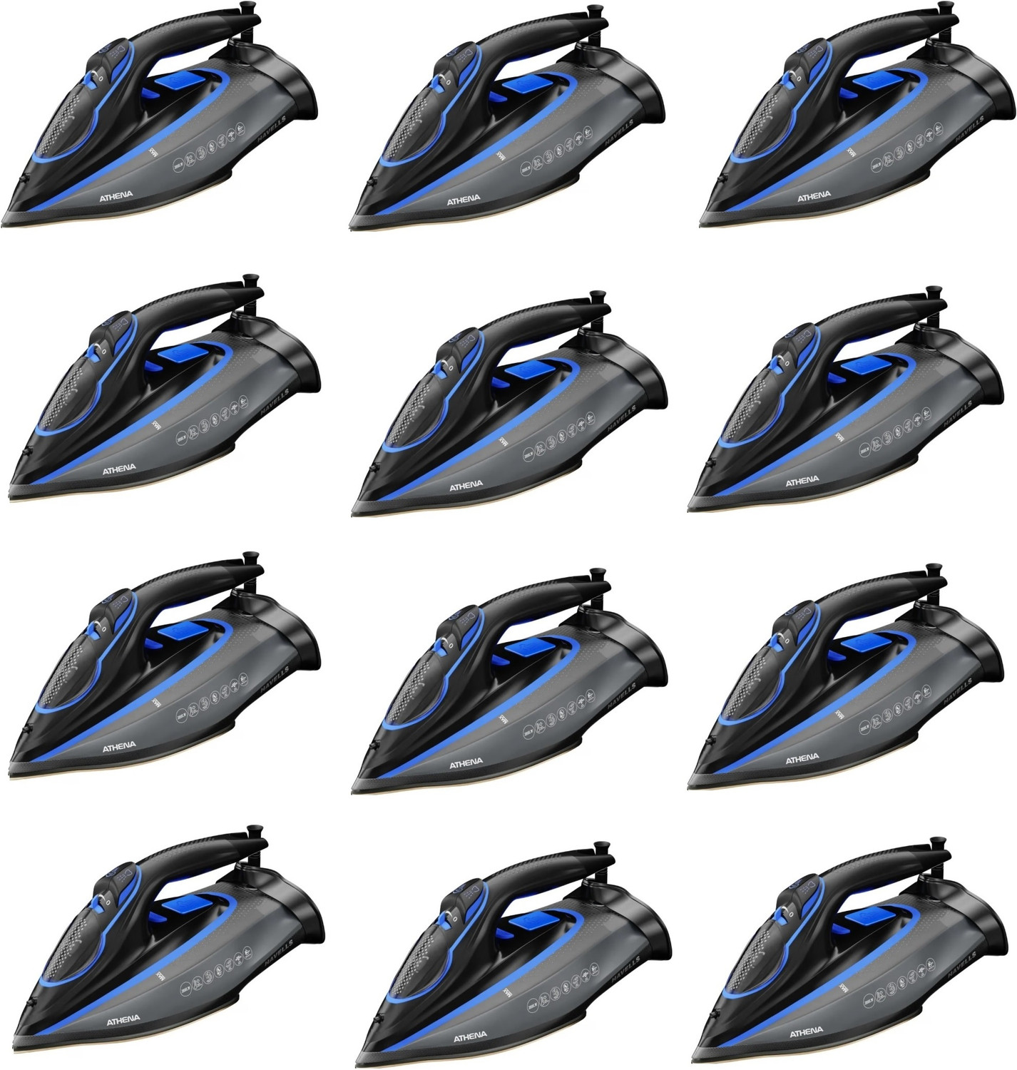 HAVELLS Athena Steam Iron|Anti Drip, Self-Cleaning&Anti Scale Technology.(Pack of 12) 3000 W Steam Iron