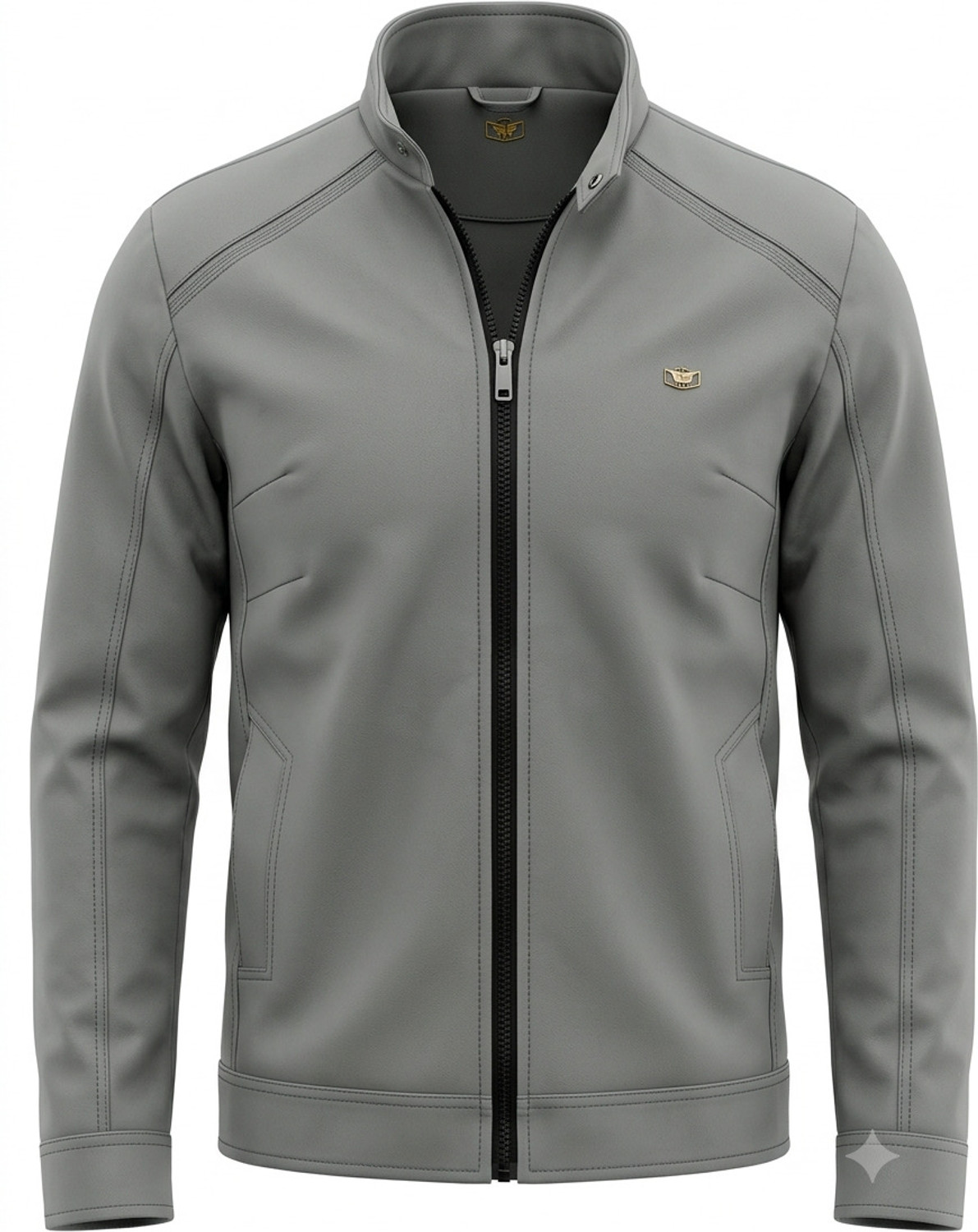 Image of I,M BACK Men Solid Leather Jacket