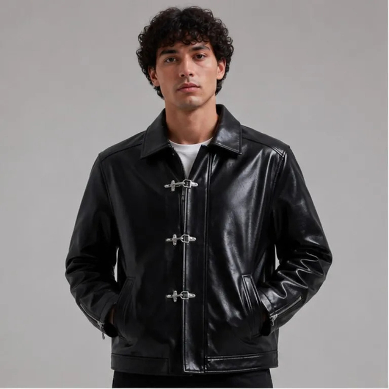 Image of dubster Men & Women Solid Leather Jacket