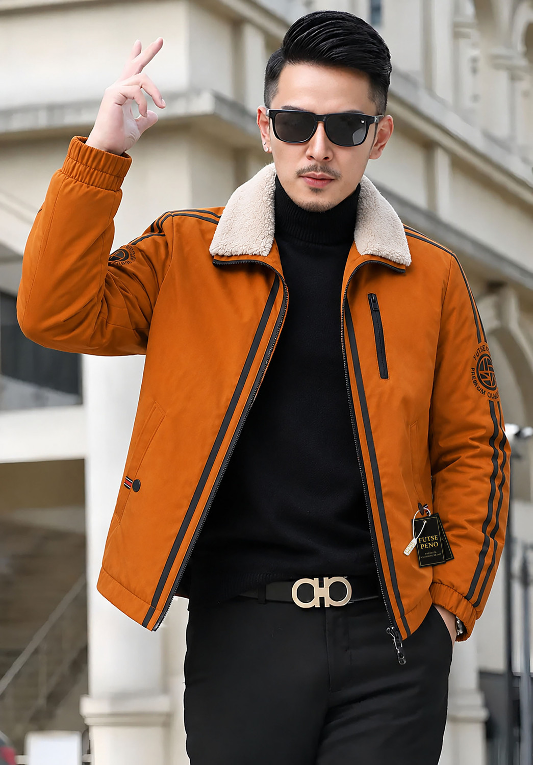 FUTSE PENO Men Applique Casual Jacket - Image 1