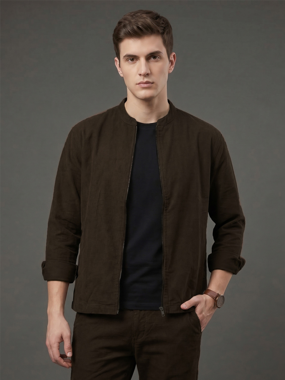 Hespoke Originals Men Solid Shacket - Image 1