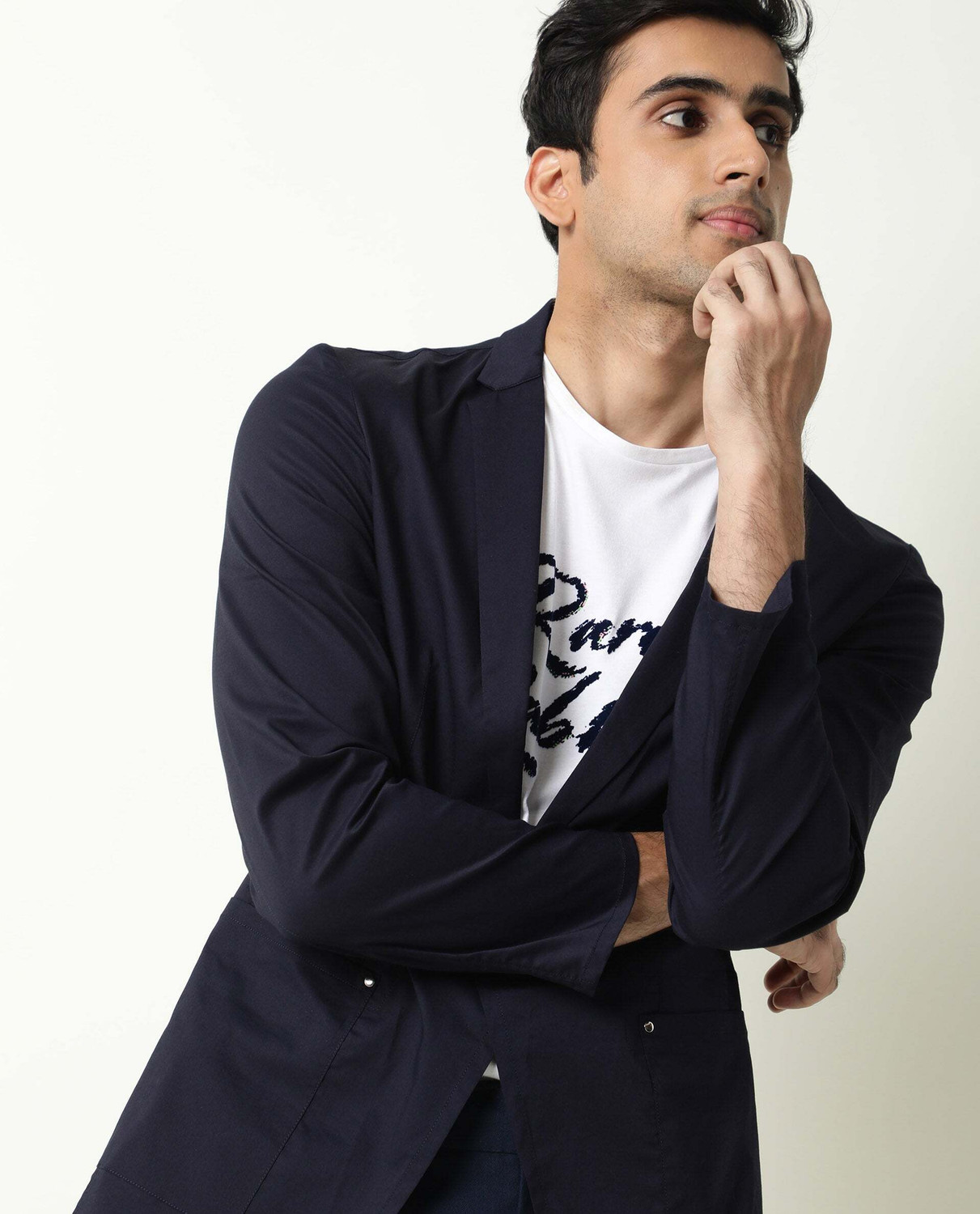 Image of RARE RABBIT Men Solid Casual Jacket