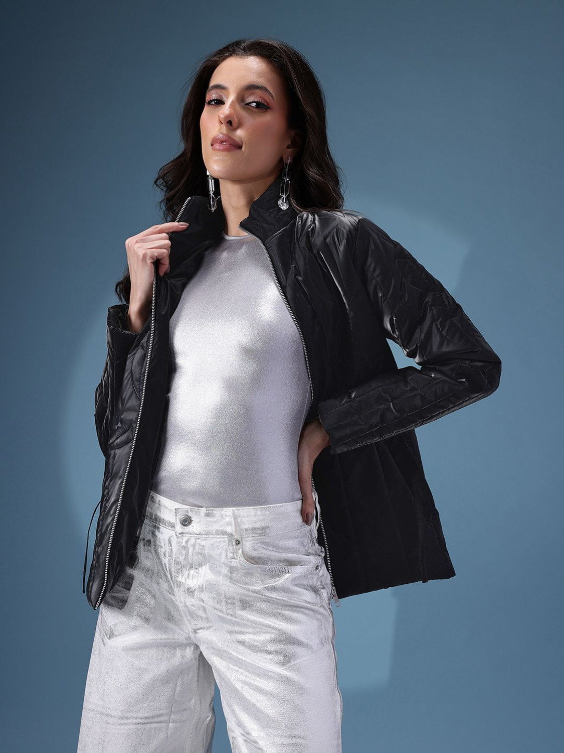 Image of VERO MODA Women Self Design Casual Jacket
