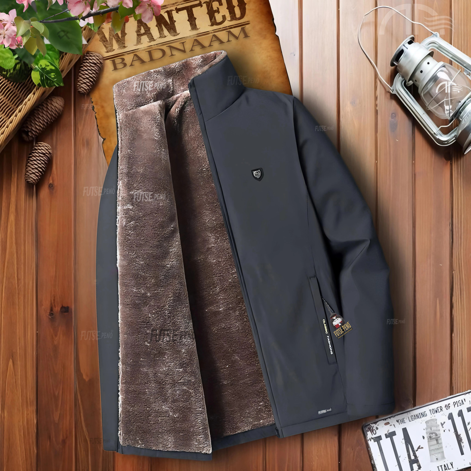 Image of FUTSE PENO Men Solid Casual Jacket