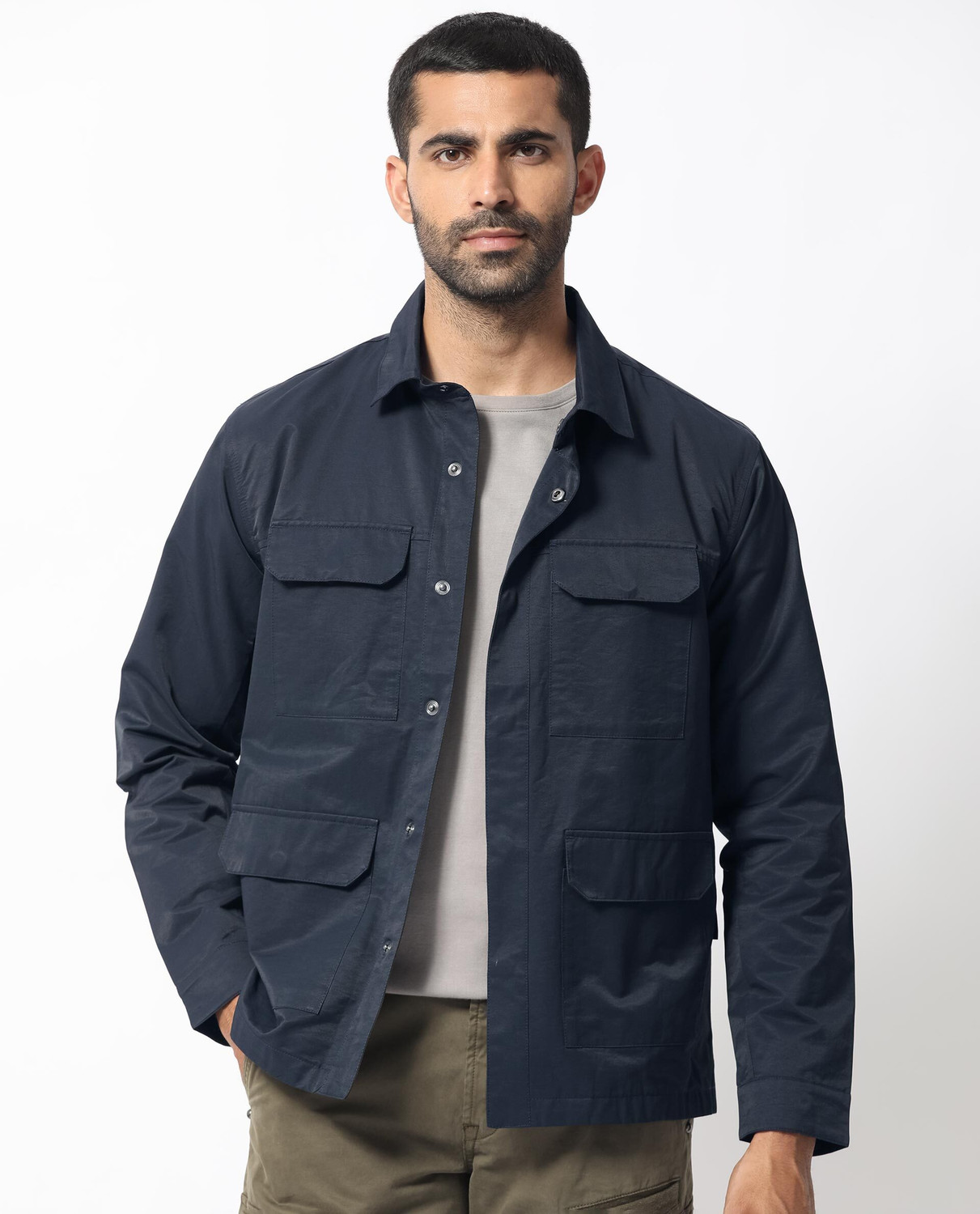 Image of RARE RABBIT Men Solid Casual Jacket