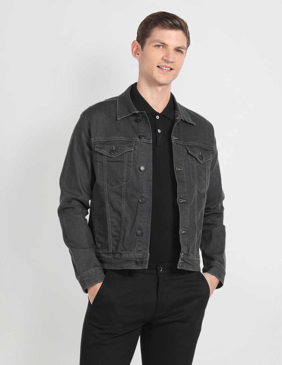 Image of LOUIS PHILIPPE Men Solid Jacket