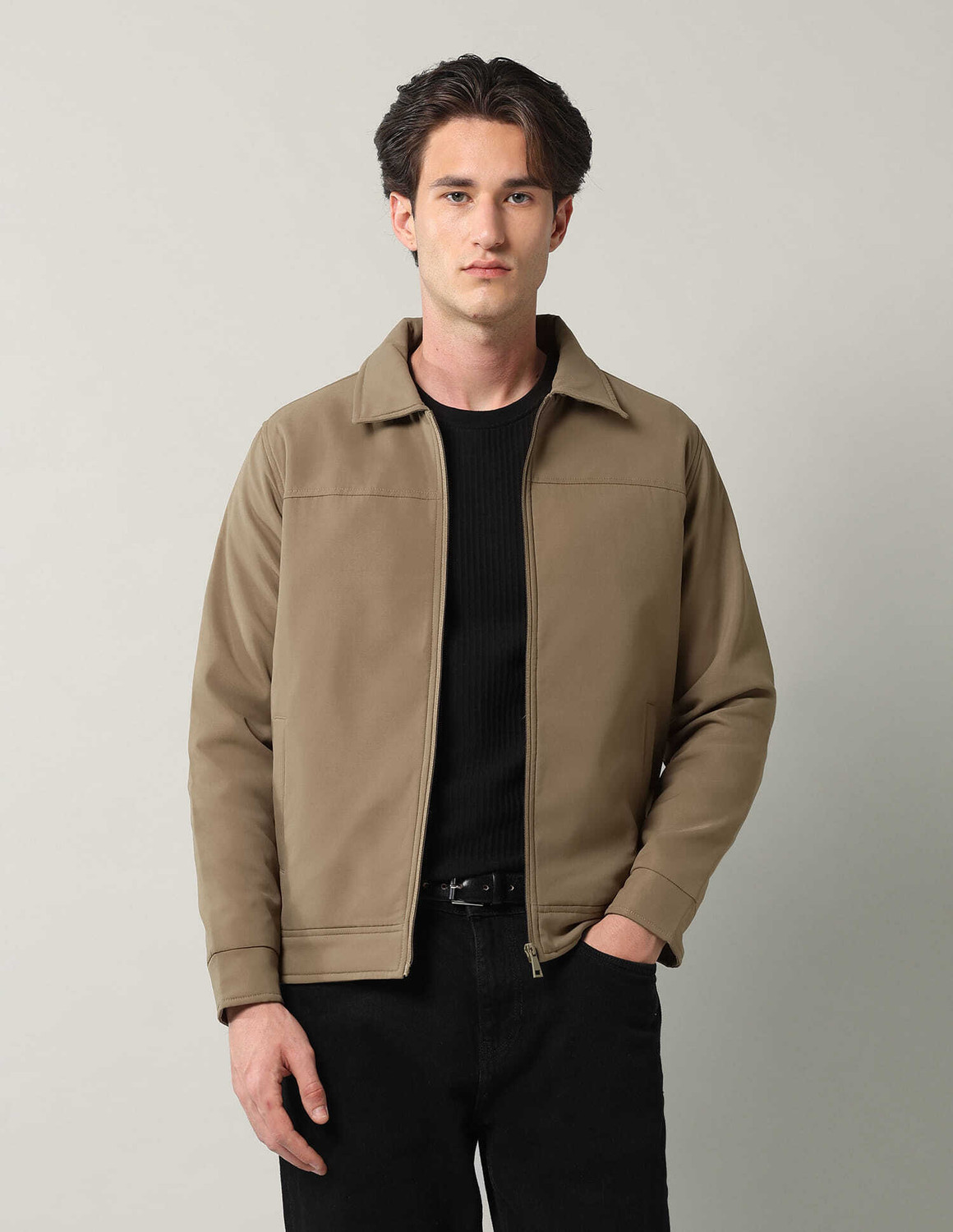 AD by Arvind Men Solid Casual Jacket - Image 1