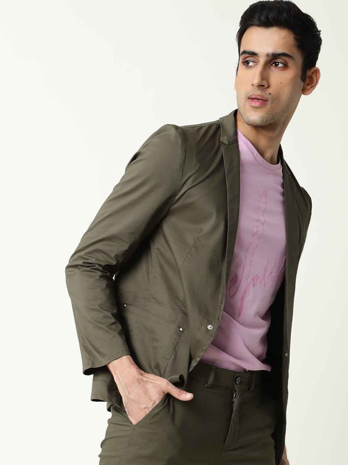 Image of RARE RABBIT Men Solid Casual Jacket