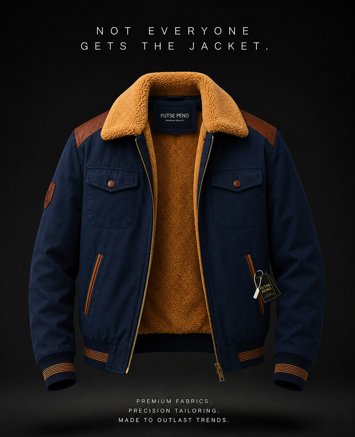 Image of FARQAD Men Solid Bomber Jacket