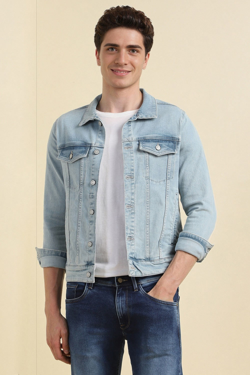 Image of LOUIS PHILIPPE Men Solid Jacket