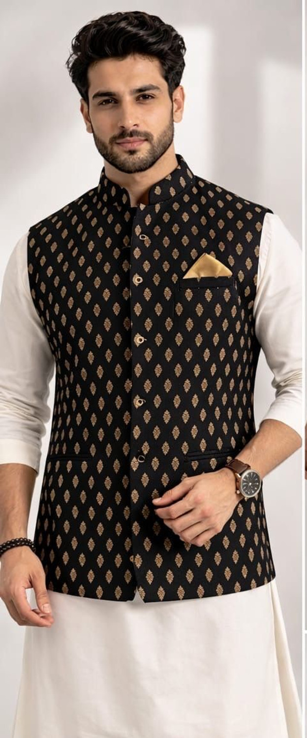 Image of bhanu designer studio Men Self Design Nehru Jacket
