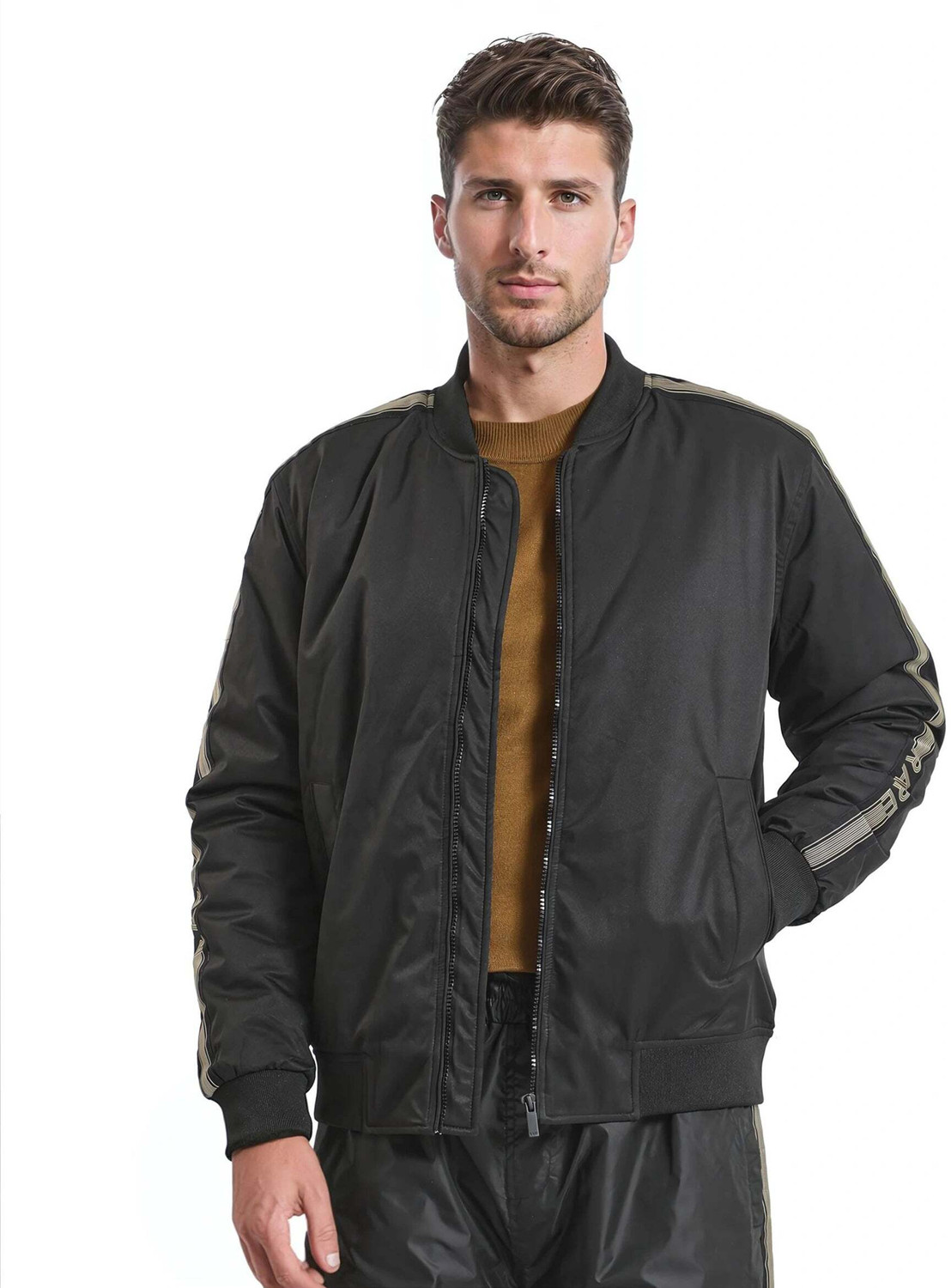 Image of RARE RABBIT Men Solid Bomber Jacket